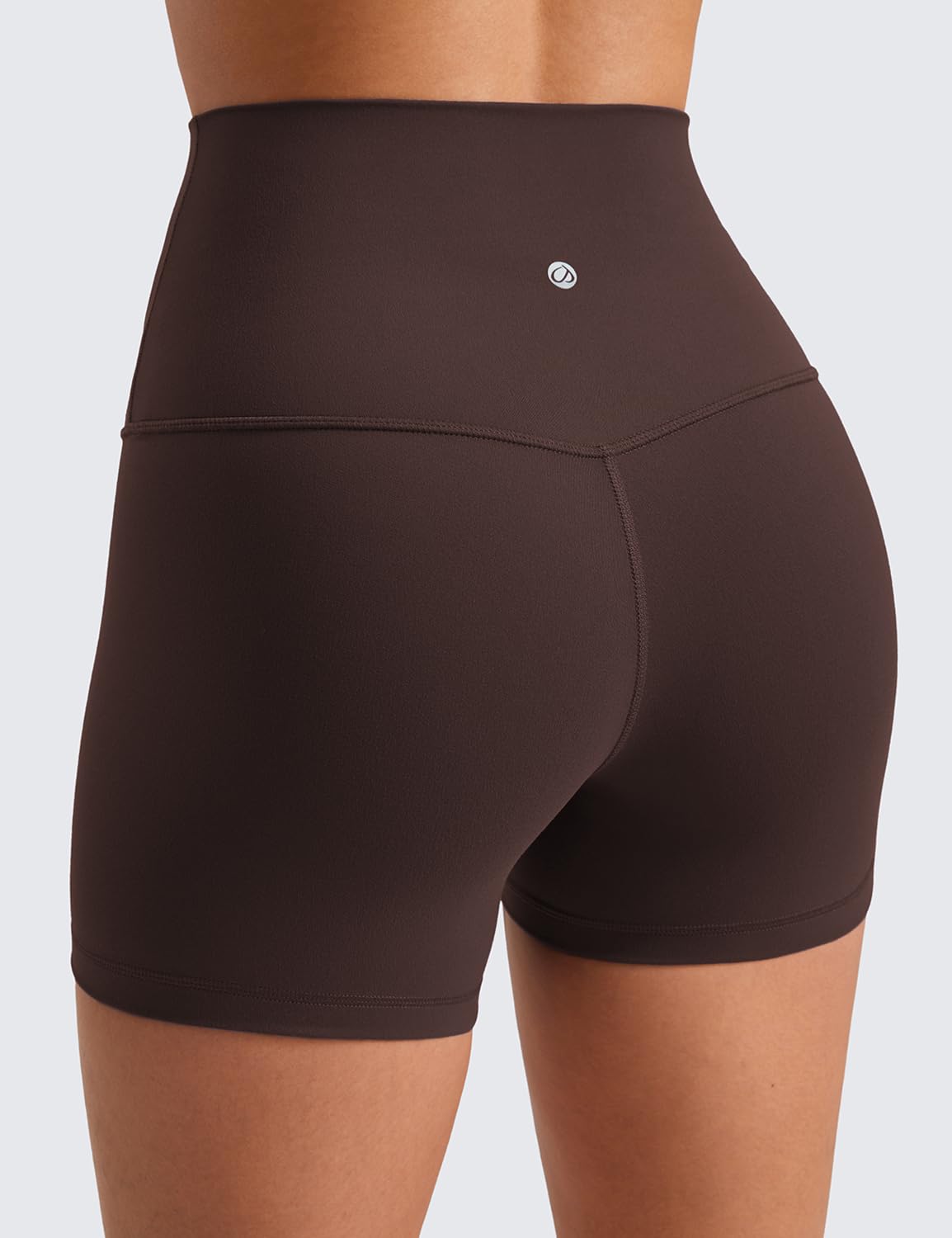 CRZ YOGA Butterluxe Biker Shorts 4" Hot Fudge Brown Large