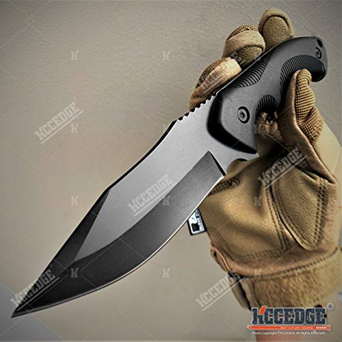 Tactical Knife Hunting Knife Survival Knife 9" Full Tang Fixed Blade Knives Camping Accessories Camping Gear Survival Kit Survival Gear And Equipment Tactical Gear 80213 (Black)