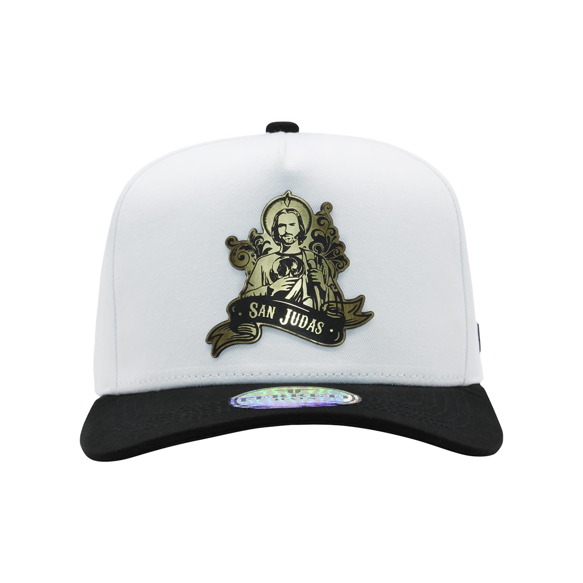Ferreti Hats FT39 Saint Jude White Snapback Baseball Hat for Men & Women - Gorra de San Judas Tadeo - Premium Adjustable White Cap for Men, Gorras para Hombre y Mujer
