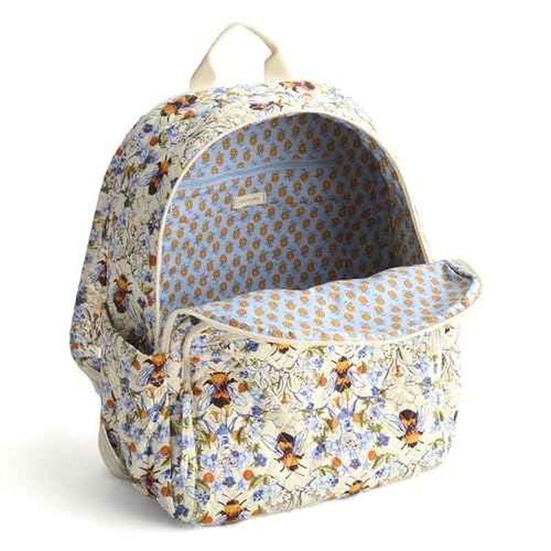 Vera Bradley Women's Bancroft Backpack - Premium Cotton, Bee Garden, One Size