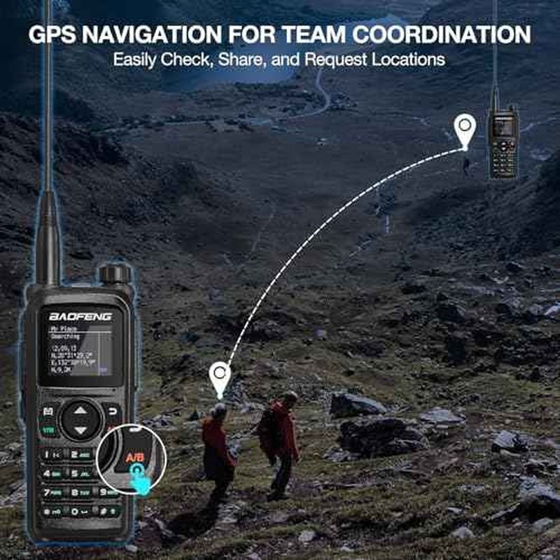 BAOFENG UV-28 Plus Ham Radio Handheld with GPS & APP Programming, 10W Long Range Dual Band Two Way Radio, FM Aviation NOAA Receiver, Frequency Copy, 1000CHs ¡¼Dual 2200mAh Batteries+Speaker Mic¡½