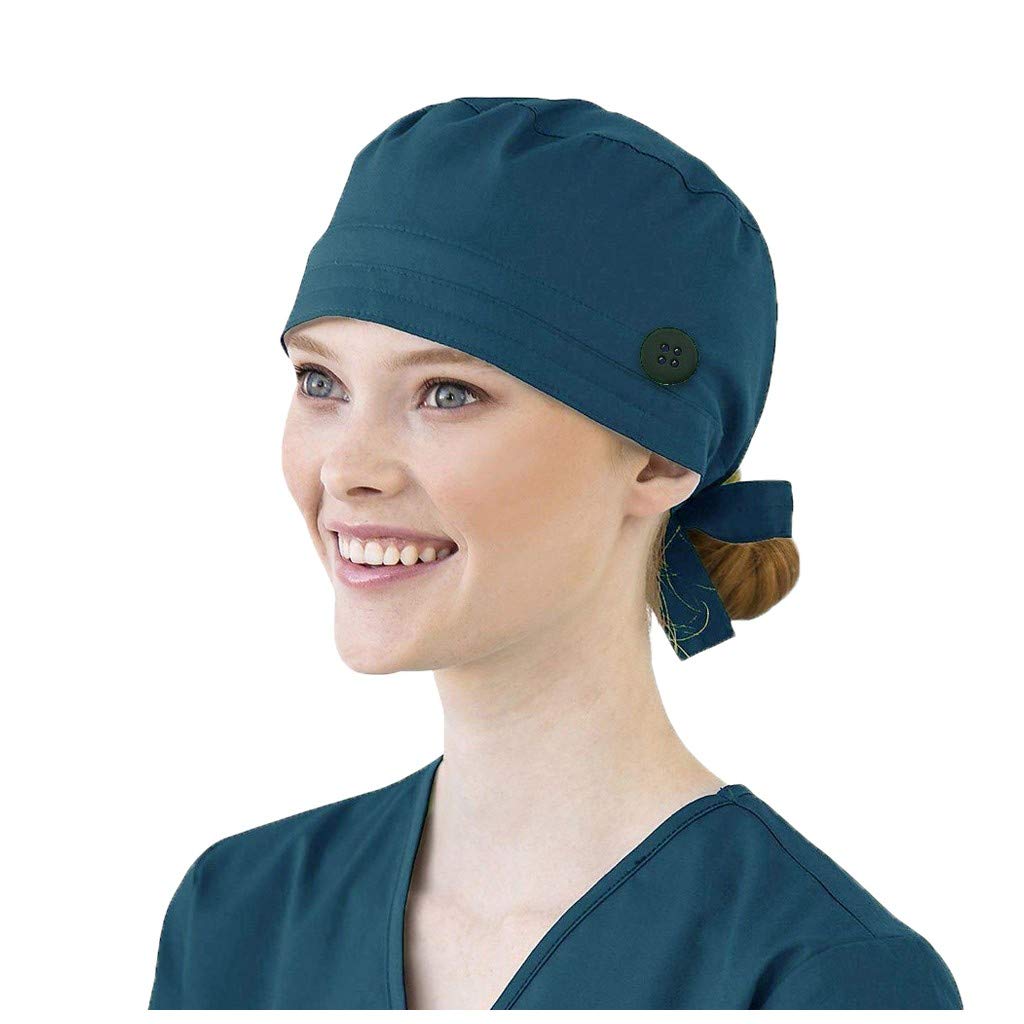 Bouffant Scrub Caps Women Satin Lined Bouffant Scrub Hats Womens Scrub Caps Surgery Cap Women Womens Scrub Cap Scrubs Hats for Women Scrub Caps with Buttons Surgical Hats