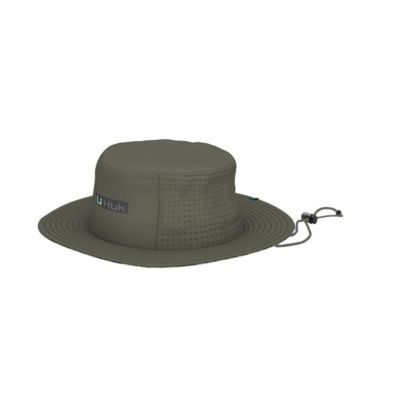 HUK Mens Performance Bucket Hat, Anti-Glare Fishing Hat for Men, Aqua Dye - Moss, One Size