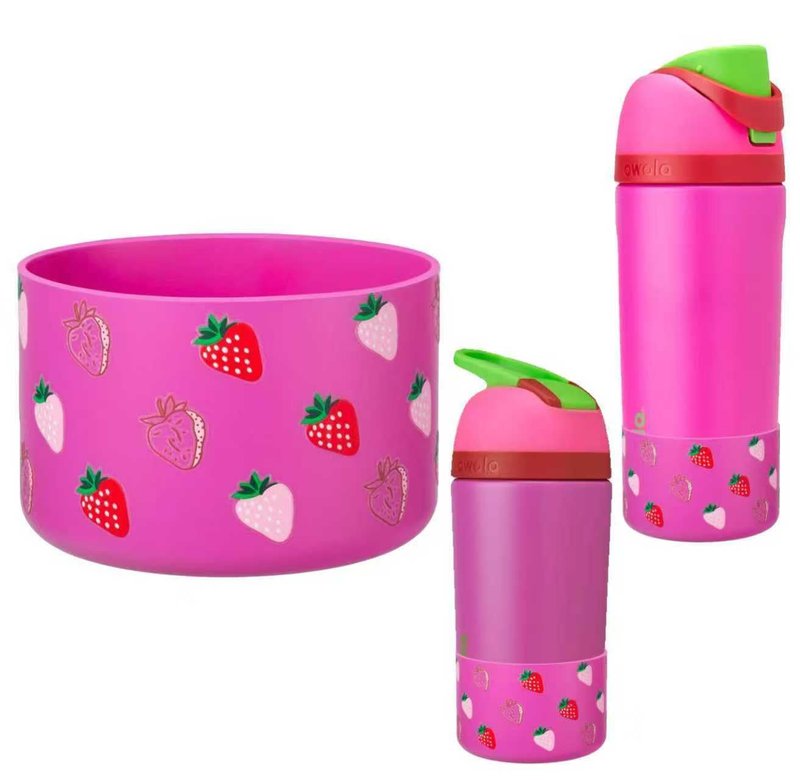Boot for Owala 16 oz Kids Water Bottle, Protective Silicone Bottom Bumper for Owala Kid Bottles Freesip Accessories 14 oz, BPA Free and Anti-Slip Rubber Cover, Carnation