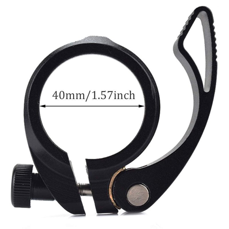 Natudeco 3PCS 40mm Bike Seatpost Clamp Aluminum Alloy Black Lightweight Steel Metal Cycling Seat Bike Universal Quick Release Seatpost for Bicycle Accessory