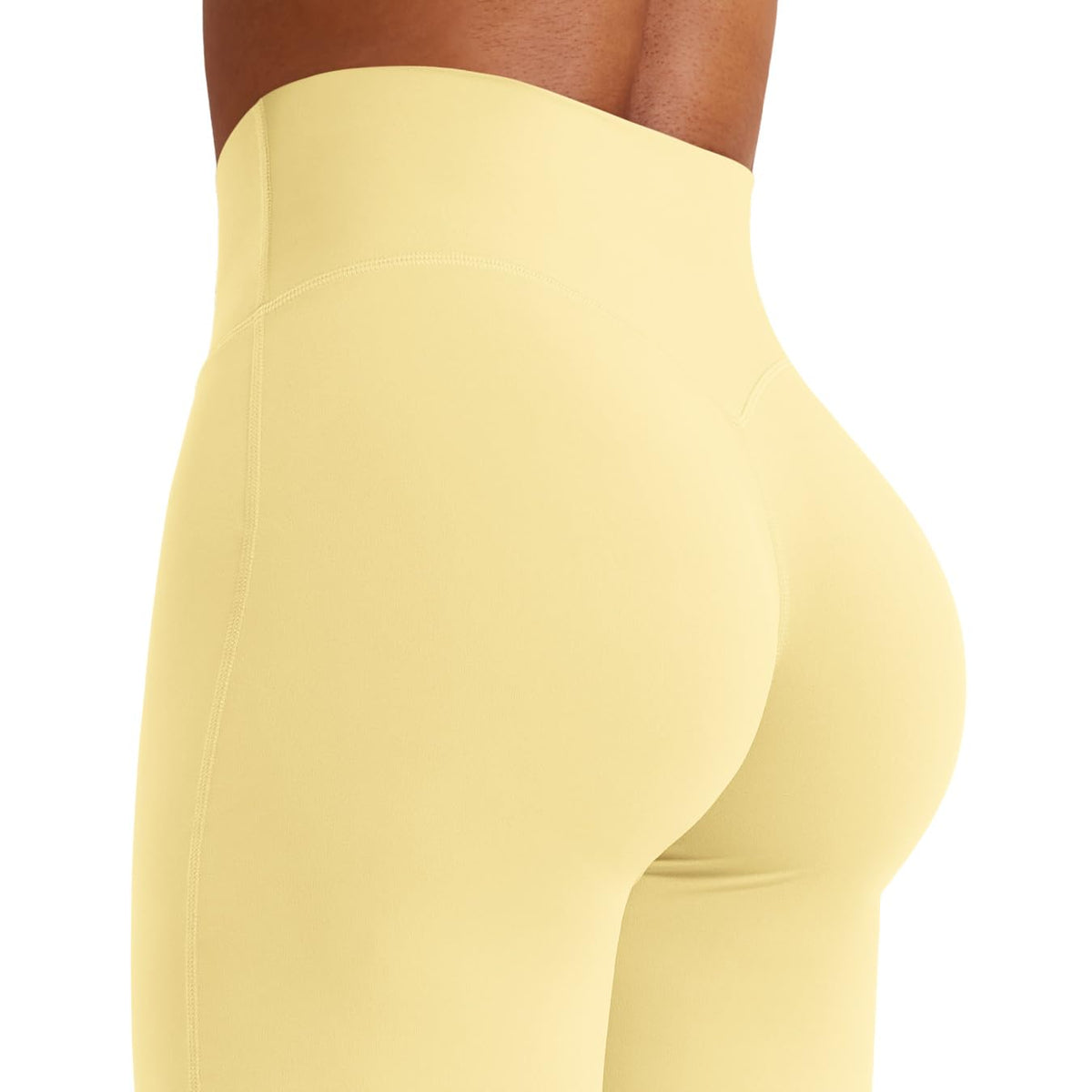 YEOREO Workout Women Straight Leggings 31.5" Gym Yoga Pants Butter Yellow L