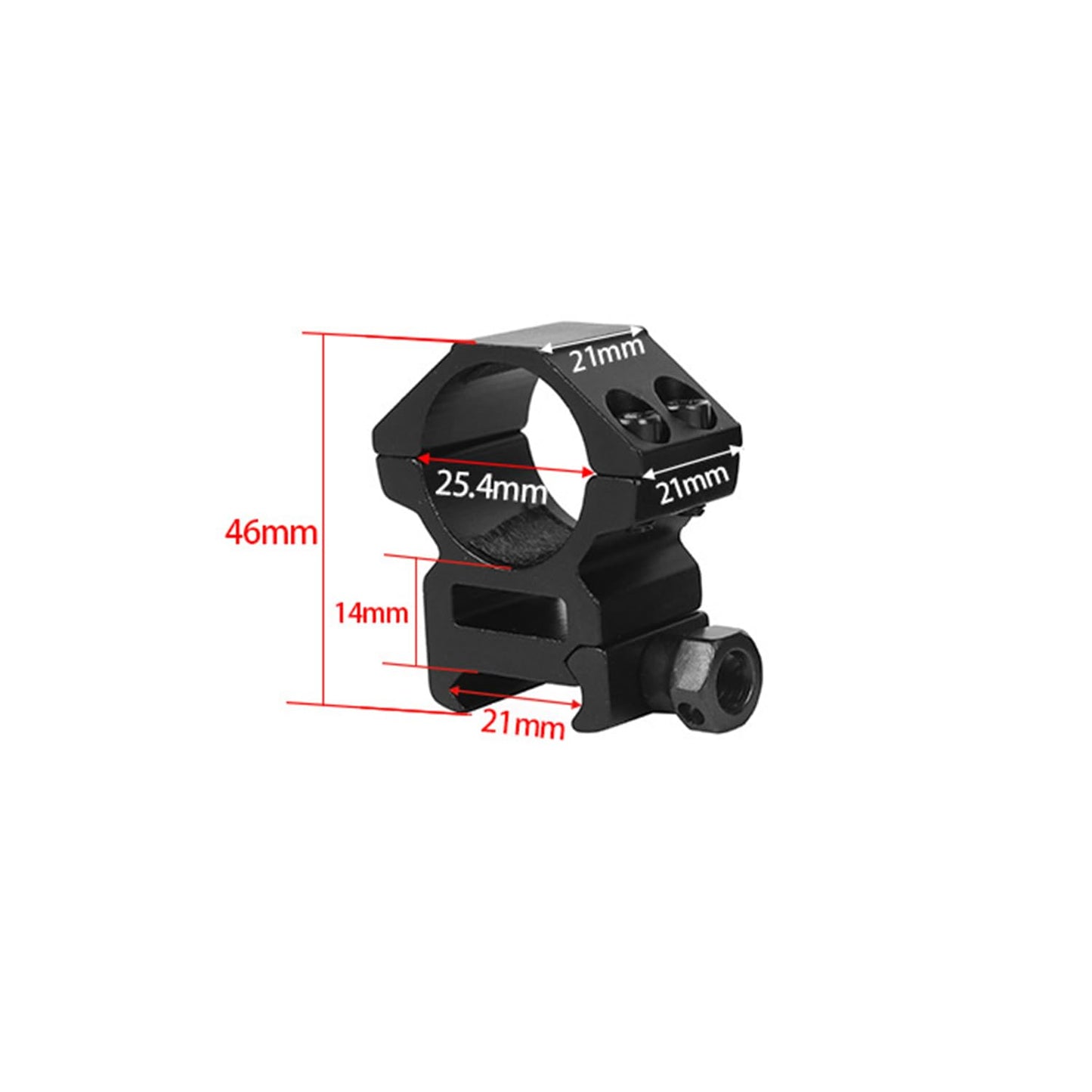 WINDFIRE Rifle Scope Rings, Medium Profile Scope Rail Mount Rings for 21mm Picatinny Rail, 1 inch/25.4 mm(2 Pack)