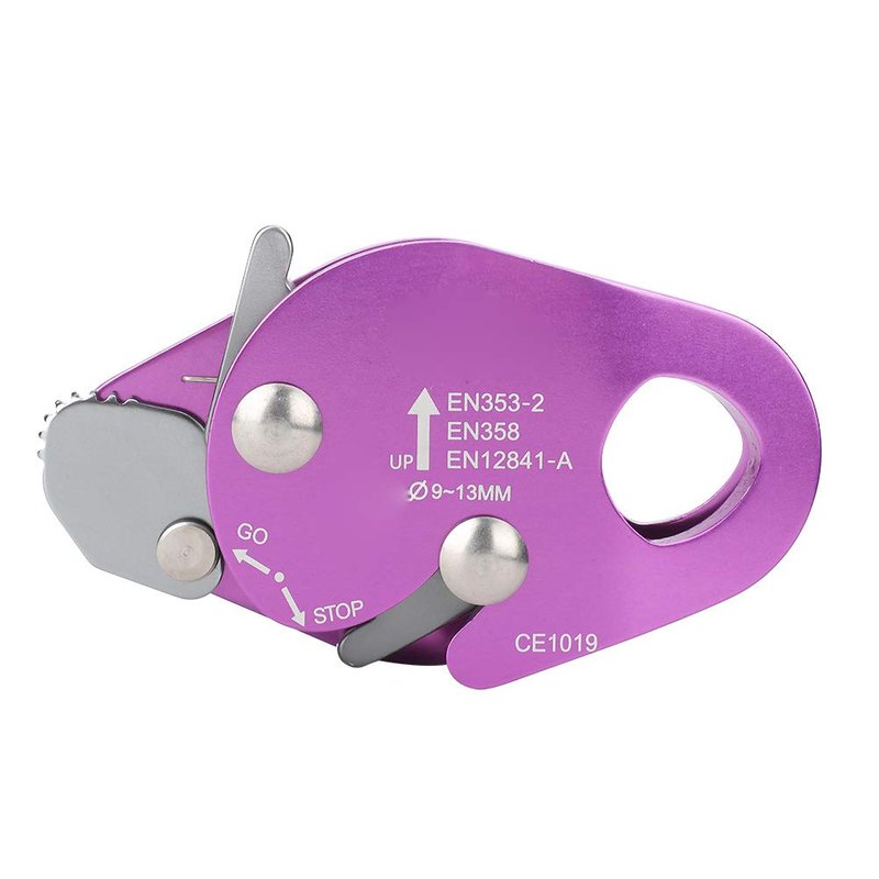 Alomejor Climbing Descender, self Braking Compact Rope Descender Aluminum Construction for Climbers Mountaineers Rescue Teams
