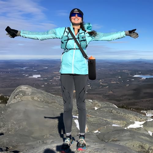 Linkidea Water Bottle Carrier with Strap Compatible with Gatorade Plastic Squeeze 32oz, Insulated Squeeze 30oz, Waterbottle Sling Bag Holder, Extra Long Shoulder Strap (59'') (Black)