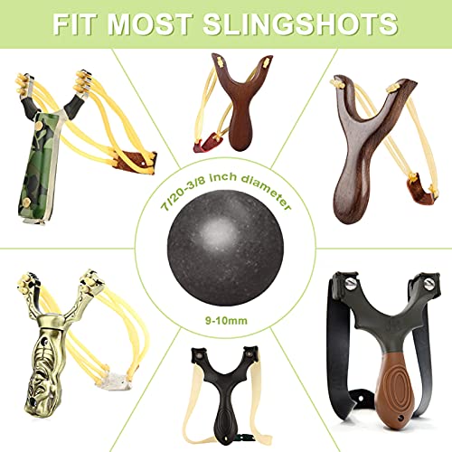 Slingshot Ammo, Natural Clay Slingshot Ammo Biodegradable Environment Friendly, 3/8 Inch Sling Shot Hard Clay Balls 9-10mm for Hunting and Shooting Target Practice, Comes with Storage Bag