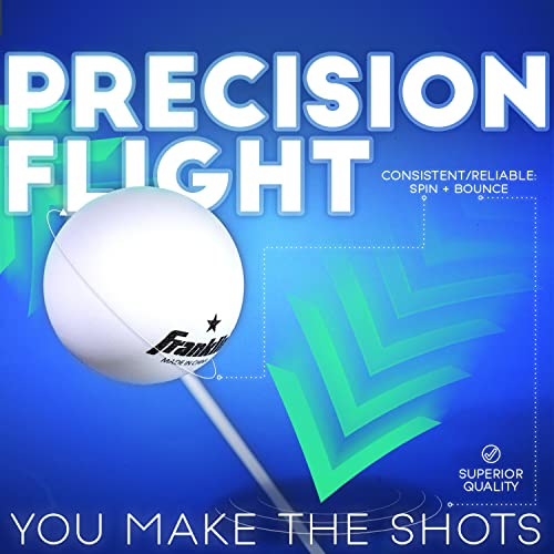 Franklin Sports Ping Pong Balls - Official Size + Weight White 40mm Table Tennis Balls - One Star Professional Ping Pong Balls - Durable High Performance Ping Pong Balls - White - 6 Pack