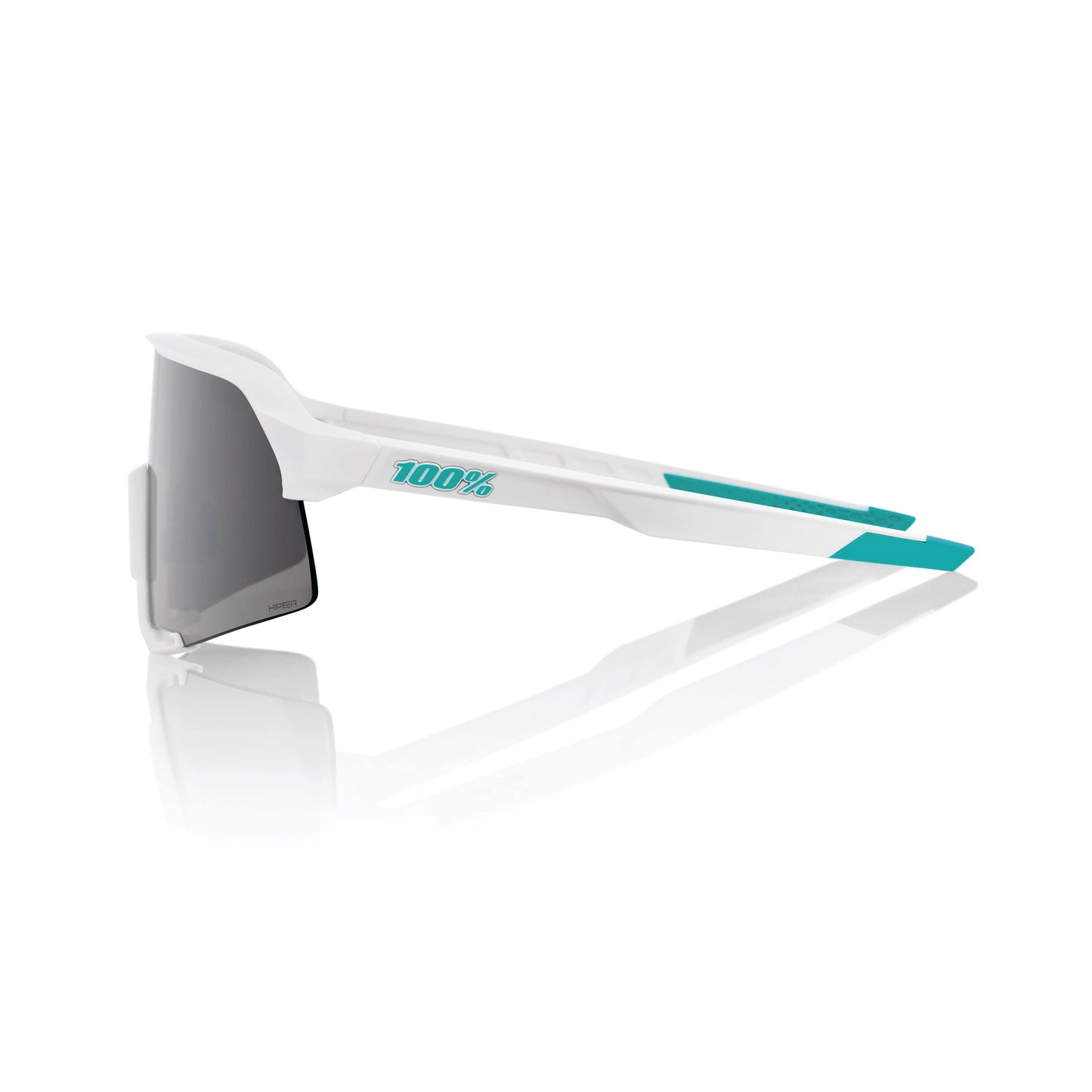 100% S3 Sport Performance Cycling Sunglasses (BORA HANS GROHE TEAM WHITE - Hiper Silver Mirror Lens)