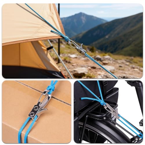 K-Gor 6 Pack Rope Tensioners for Camping Tent Guy Lines, Knot-Free Adjustable Buckles