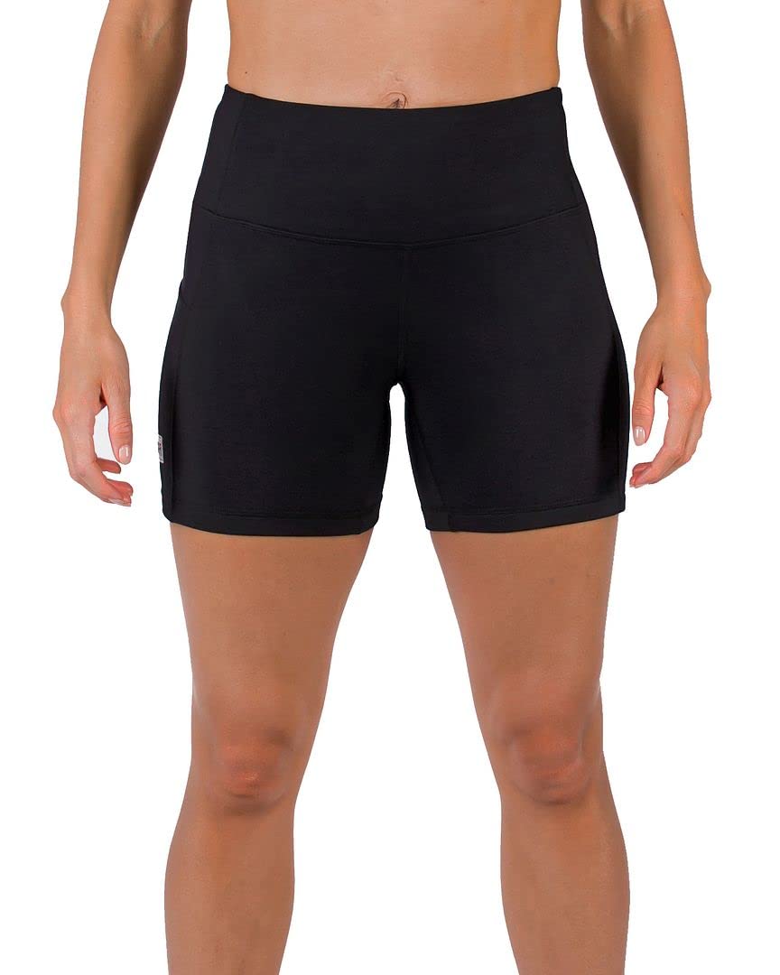 Tough Mode Women High Rise 5" Super Soft Athletic Shorts Pockets Bike Fitness Workout Running Yoga Tummy Control