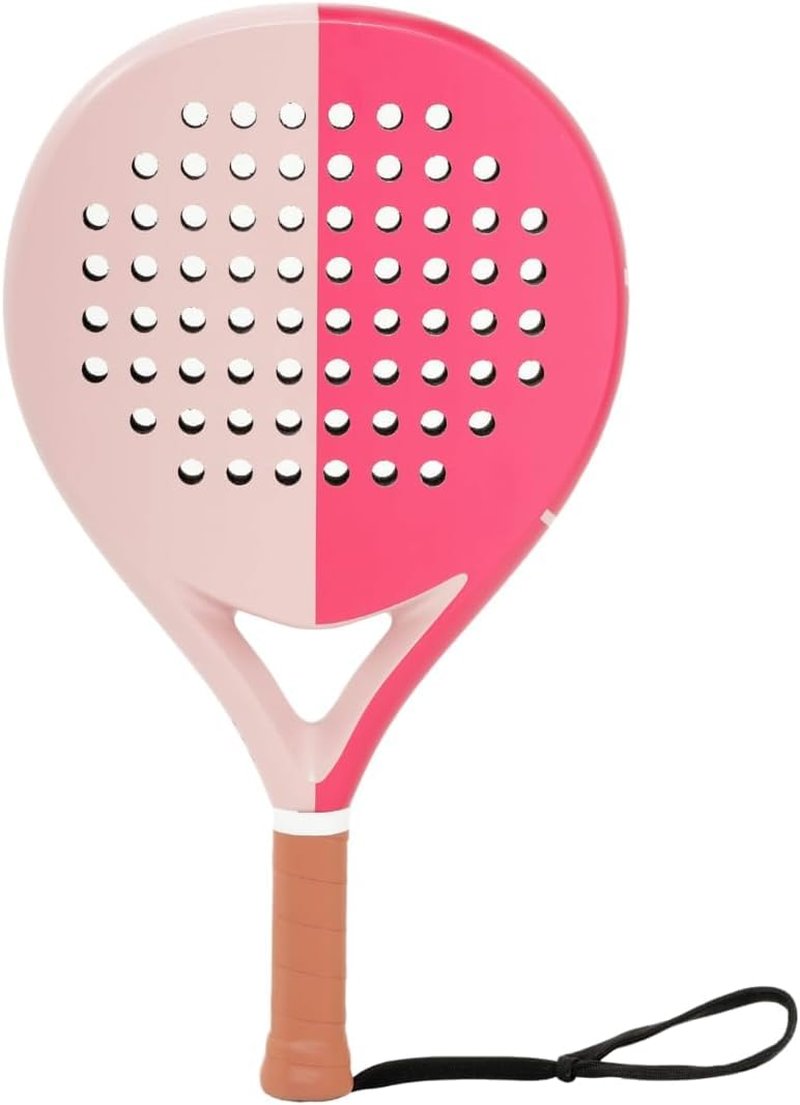 LAPAT Carbon Fiber Padel Racket with Cover Bag - Professional Paddle Tennis Racquet for Adults Beginner & Intermediate - Lightweight EVA Foam POP Court Paddle (Pink Miami)