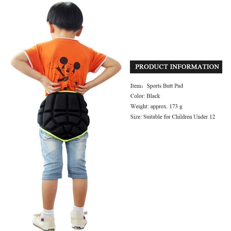 FILFEEL Protective Butt Pad, Children Extreme Sports Hip Pad Hockey Ski Snow Boarding Skate Hip Mat Padded Impact Shorts (Children Under 12 Years Old)