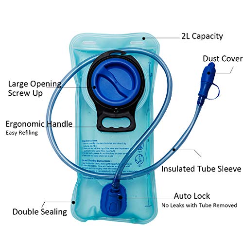 Outdoor Hydration Bladder, 2 Liter Leak Proof Water Bladder, Water Reservoir for Hydration Pack