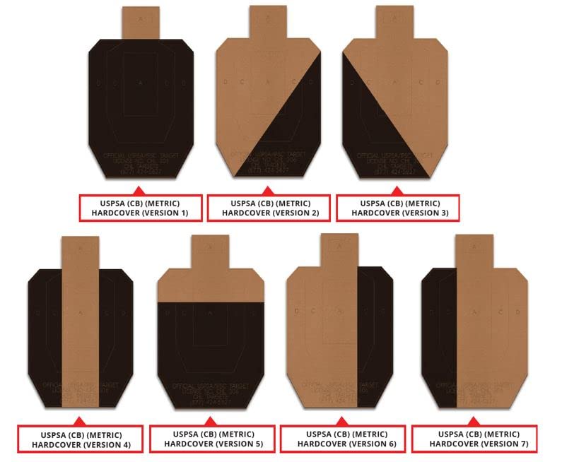 Official USPSA/IPSC Cardboard Targets, Competition Torso Target, Silhouette Shooting Target, Cardboard Targets. Made in USA (USPSA Hardcover Sample Pack, 100 Target Pack)