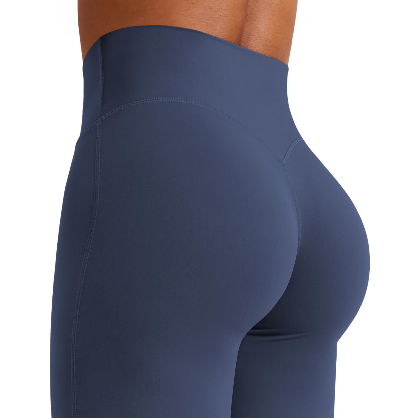 YEOREO Workout Women Straight Leggings 35" Eddiy Gym Yoga Pants Navy Blue L