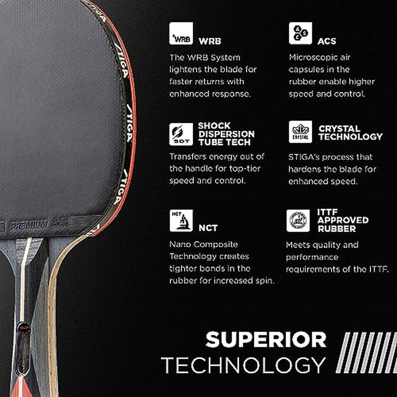 STIGA Talon Ping Pong Paddle - 6-Ply Ultra-Light Blade - 2mm Tournament-Approved Sponge - Flared Handle for Enhanced Control - Competitive Table Tennis Racket for Family Fun