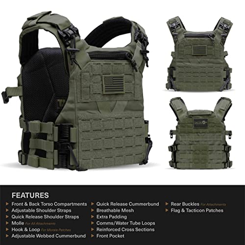 Tacticon Vest Elite | Combat Veteran Owned Company | Tactical Vest For Men | Lightweight Adjustable 500D Vests With Laser Cut MOLLE