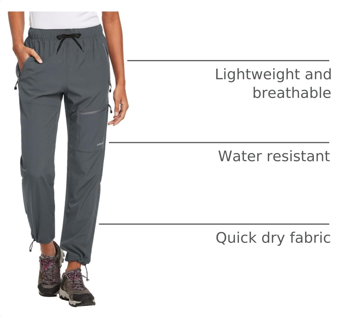 baleaf Travel Pants Women Hiking Long Tall Lightweight Quick Dry Water Resistant Cargo Pants 31'' Trip 31''-Dark Gray XS