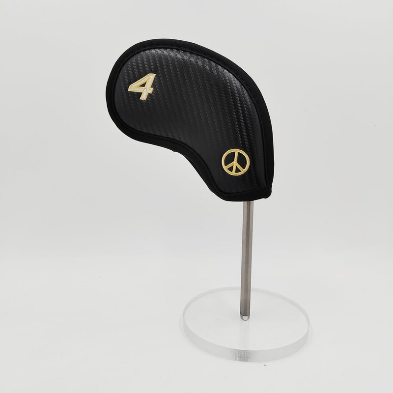Golf Iron Covers 10pcs Set Cool Techiness Carbon Texture Numbers Embroidered Compact Fit Blade-Style Golf Irons Durable Precision Golf Club Head Covers