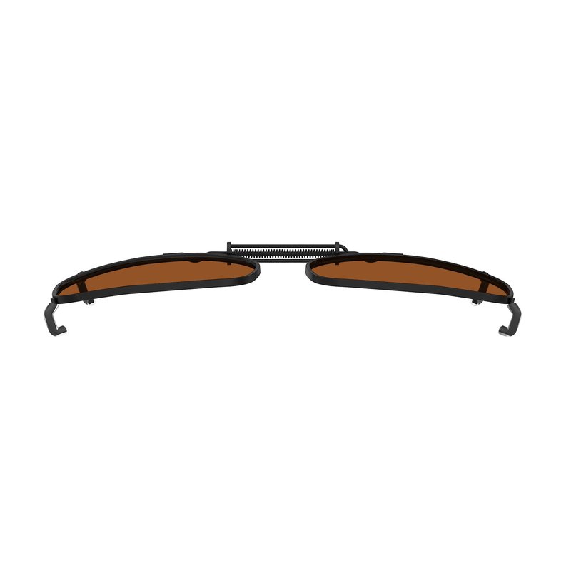 Eyekepper Metal Frame Rim Polarized Lens Clip On Sunglasses 2 1/8" x1 3/8" Brown Lens