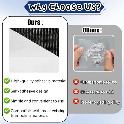 Xerteam Trampoline Patch Repair Kit - Heavy-Duty Self-Adhesive Mats Patches for Tears & Holes