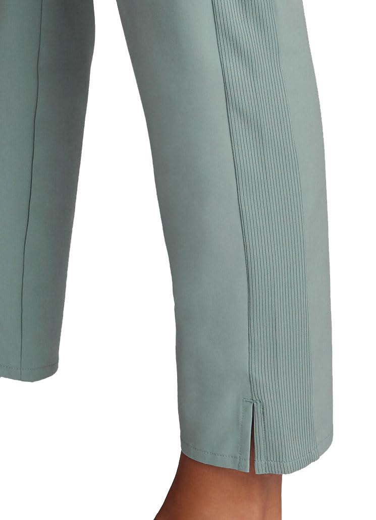 RBX Women's Ankle Pant, Quick Drying Lightweight Stretch Woven Straight Leg Pants with Pockets Ribbed Side Sea Mist L