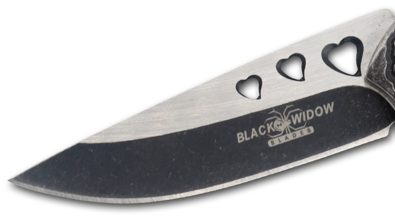 Snake Eye Tactical 7" Cupid Heart Ladies Valentines day Pocket Knife with LOVE Pocket Clip Included (Grey)