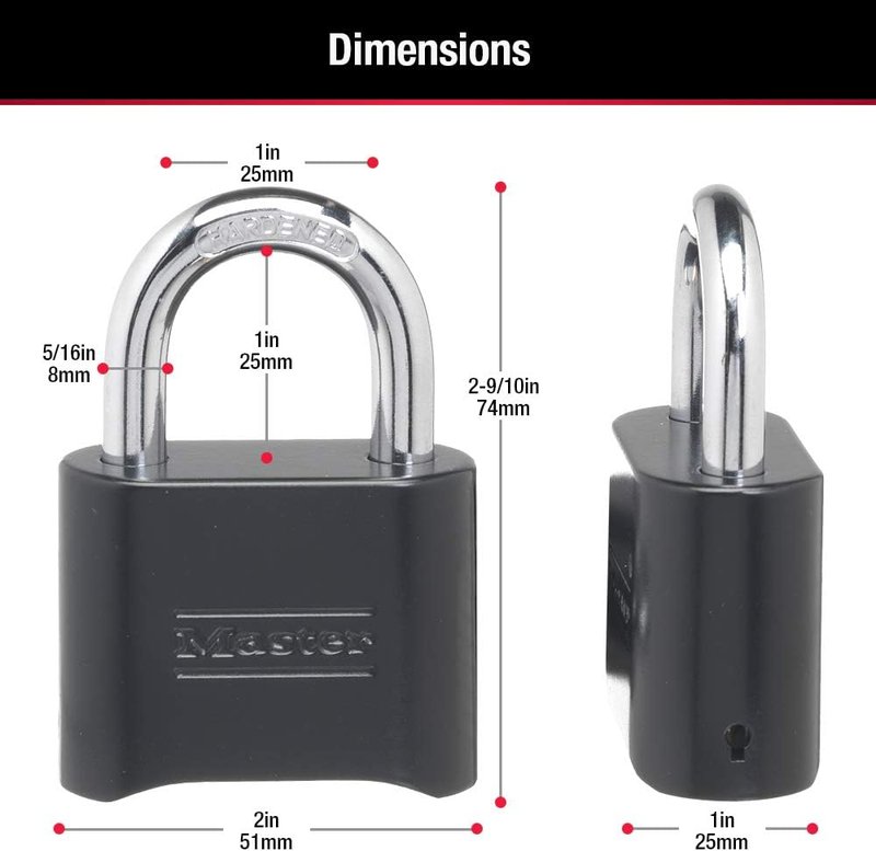 Black Combination Padlock - Set Your Own Code, Weather Resistant | 2 Pack for Gym Lockers, Gates, Sheds