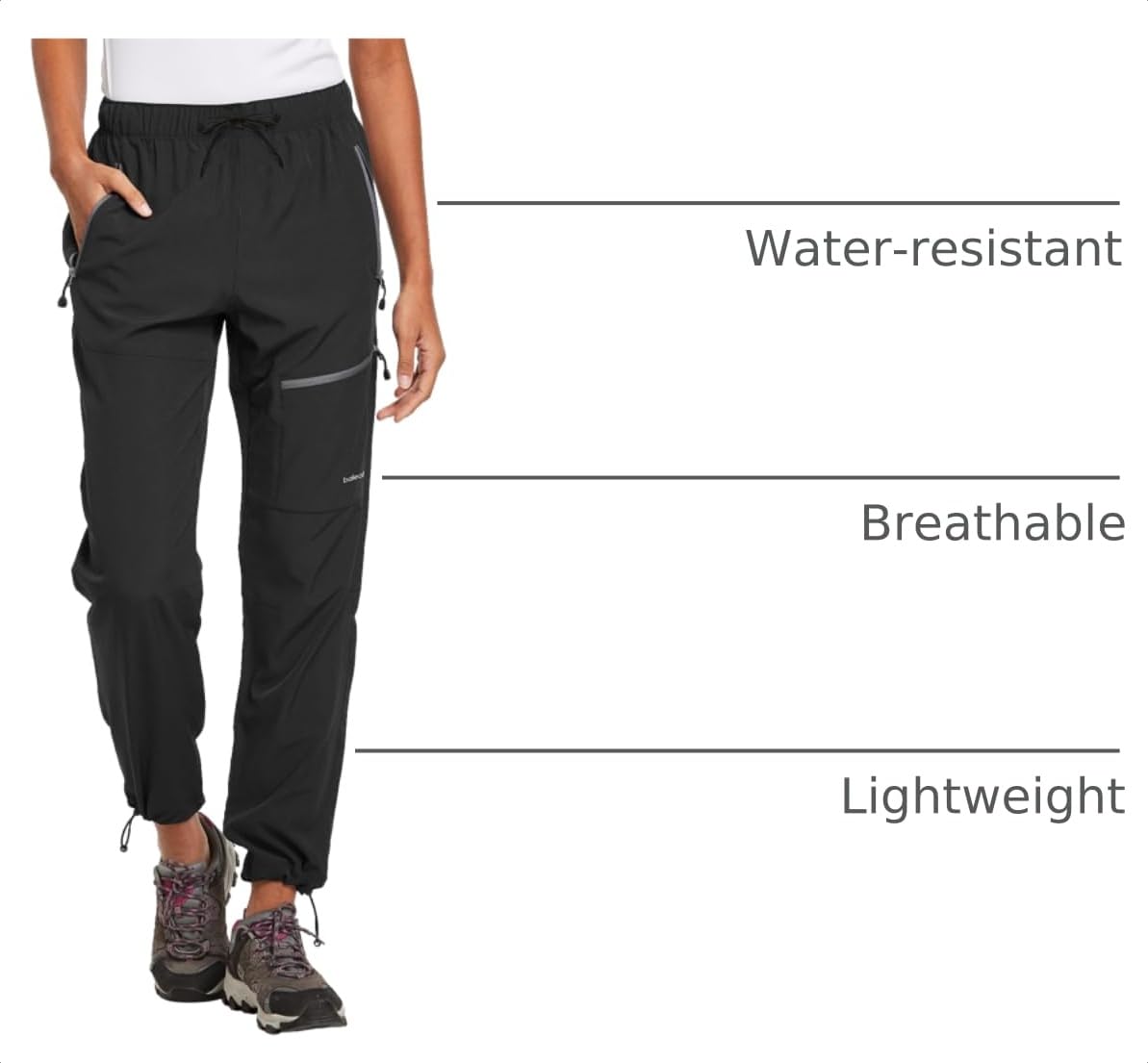 baleaf Women's Hiking Pants Quick Dry Lightweight 29''-Black S