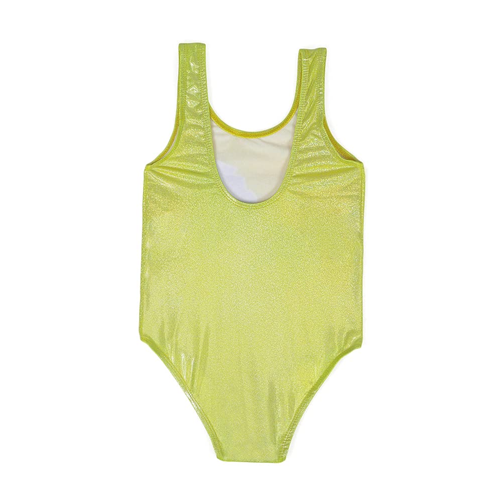 ESTAMICO Girls Sequins One Piece Swimsuits Shiny Cute Quick Dry Beach Swimwear Bathing Suit Yellow 4