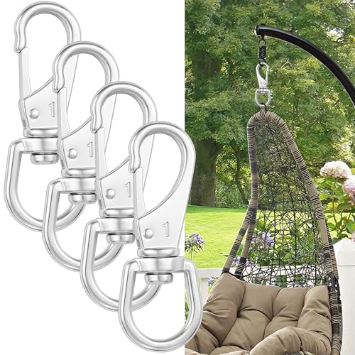 304 Stainless Steel Swivel Snap Hooks, 4 Pack 3.5 Inch Flag Clips, Heavy Duty Swivel Hook for Flag Pole Rope, Dog Leashes, Keychains, Boat Ropes, Bird Feeder