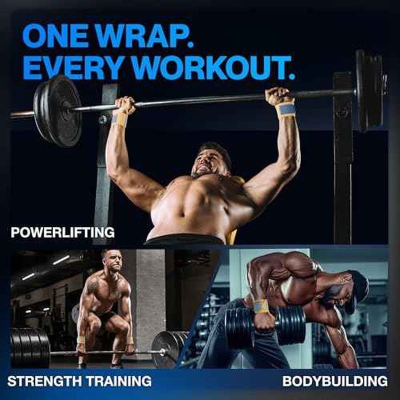 Modvel Adjustable Wrist Wraps for Gym & Lifting ? Thick, Breathable Support Straps for Wrist Stability, Comfort & Grip ? Ideal for Weight Training, CrossFit & Gym Workouts ? Yellow/Sky Blue (2-Pack)