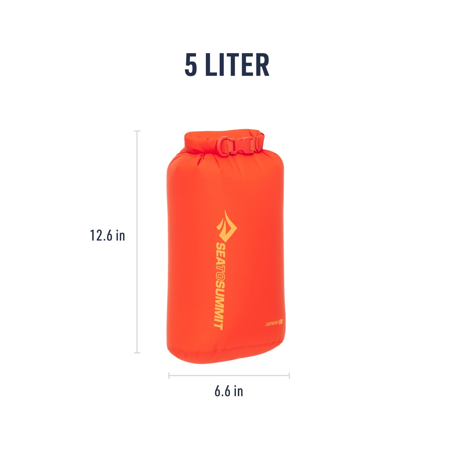 Sea to Summit Lightweight Dry Bag, Multi-Purpose Dry Storage, 5 Liter, Spicy Orange