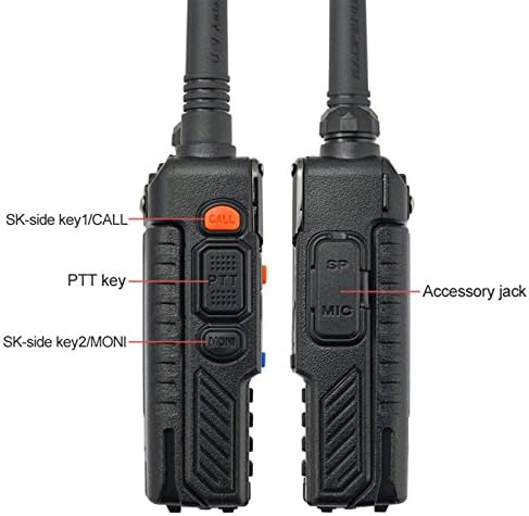 BAOFENG UV-5R+ Two Way Radio | Long Range Walkie Talkie for Adults, Rechargeable, Black, 144-148MHz, 420-450MHz