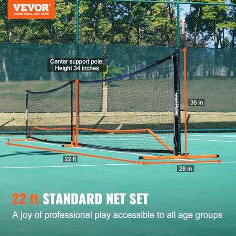VEVOR Portable Pickleball Net System, 22FT Regulation Size Net