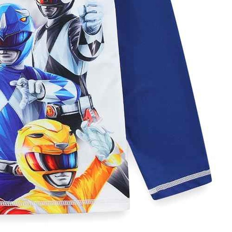 Power Rangers Boys UPF 50+ Rash Guard and Swim Trunks for Big Kids