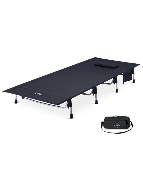 iClimb Super Easy Assemble Folding Cot Ultralight Compact Heavy Duty with Carry Bag for Adults Camping Backpacking