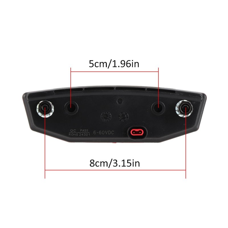 Cunyuer Night Riding Tailight, 6V-60V LED Warning Light, Waterproof, Red, Rear, E-Bike Tailight
