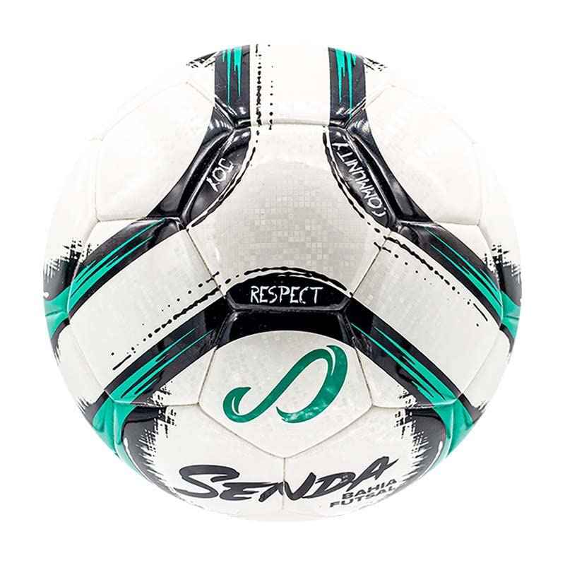 SENDA Bahia Professional Futsal Ball, Fair Trade Certified, White/Emerald/Black, Size 4 (Ages 13 & Up)