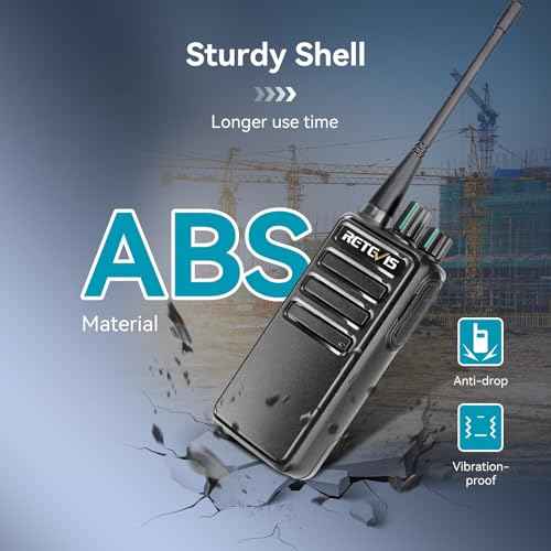 Retevis RB29 2 Way Radio Long Range,Two Way Radios with Waterproof Shoulder Mic,USB Charging Base,Rugged Walkie Talkies Rechargeable for Business Worksite Construction Site Industrial(4 Pack)