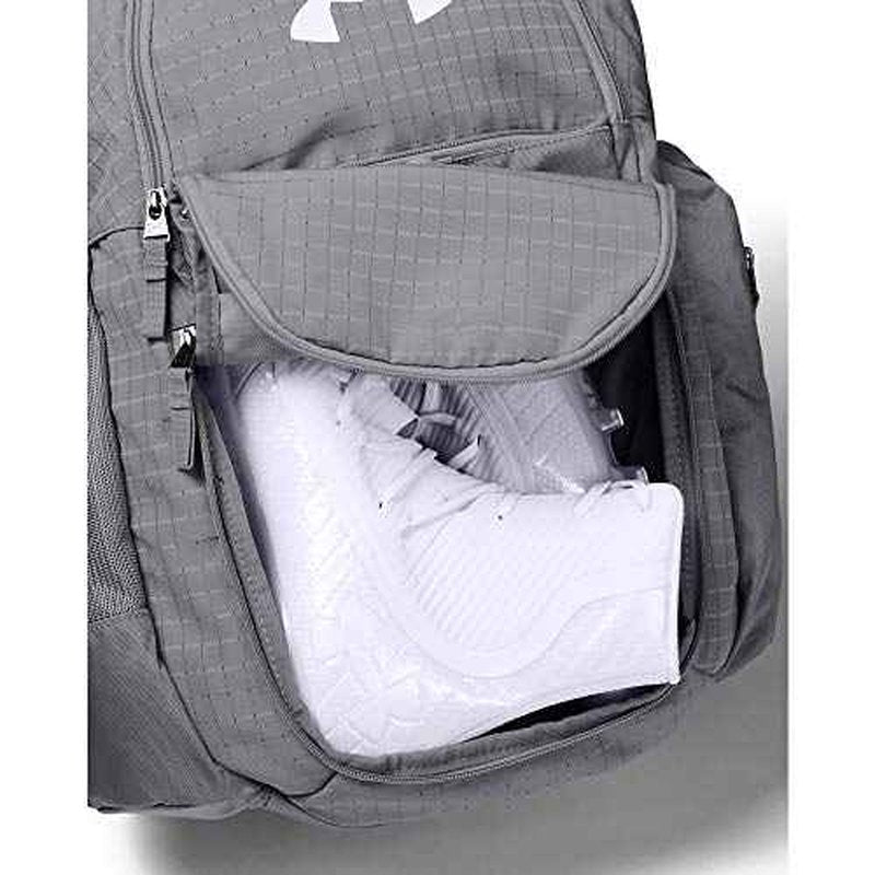 Under Armour Men's Lacrosse Backpack, Steel (035)/White, One Size Fits All