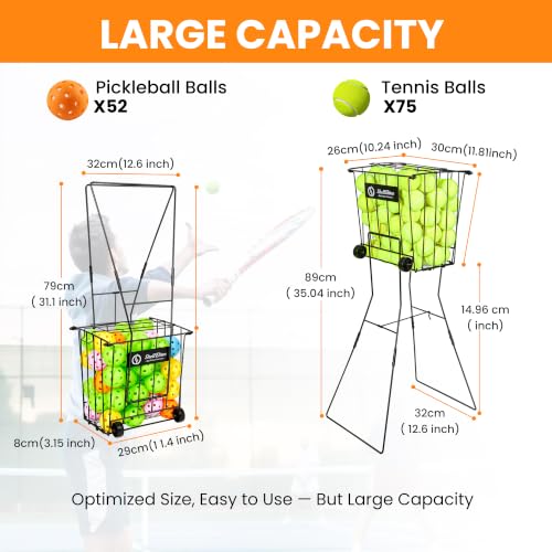 ShelfElites Large Portable Tennis Ball Hopper with Handle - Ball Collector & Storage for Court, Practice & Training