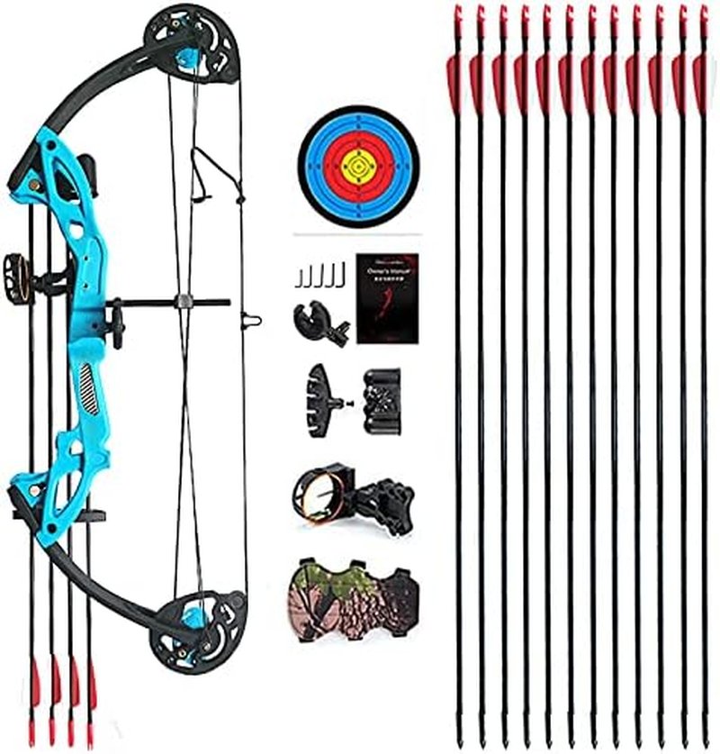 Compound Bow for Youth & Beginners - Right-Handed, 19”-28” Draw Length, 15-29 Lbs Draw Weight, 260 FPS