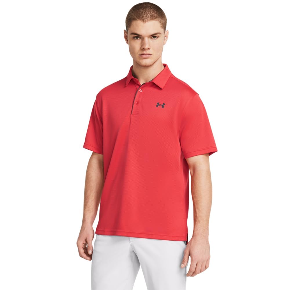 Under Armour Men's Tech Golf Polo, (814) Red Solstice / / Pitch Gray, Large