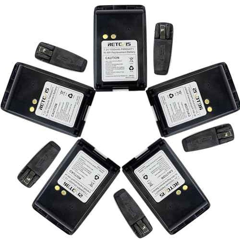 Retevis 7.2V Ni-MH Rechargeable Battery, Compatible with Motorola Radios Mag One BPR40 A8 PMNN4071AR PMNN4071A PMNN4071 2 Way Radio, 1500mAh Walkie Talkies Battery with Belt Clip(5-Pack)