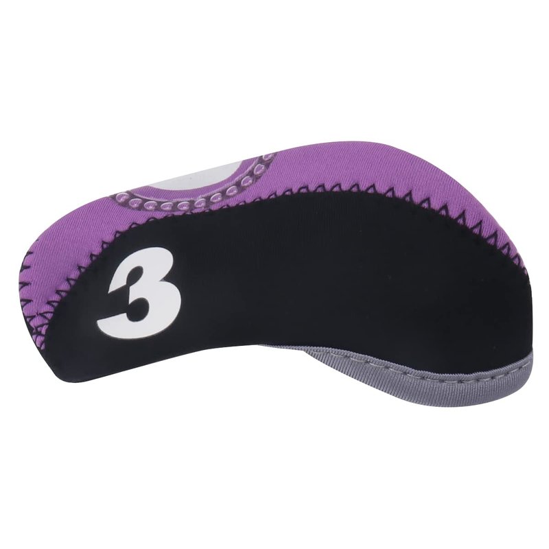 Seacloud 10Pcs Neoprene Golf Club Iron Head Covers Set, Purple/Black